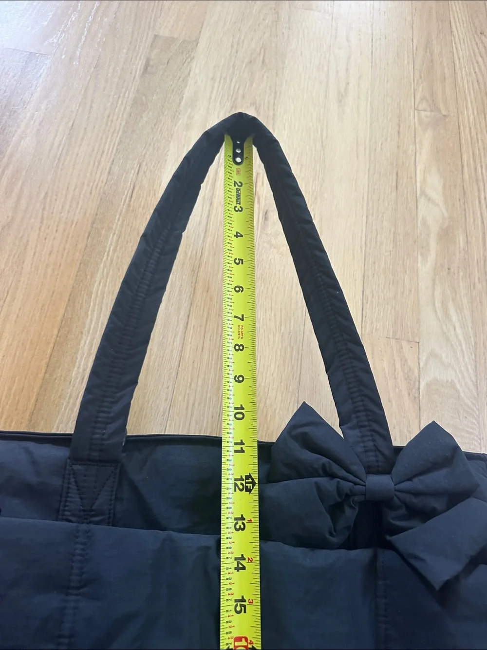 BAGSMART Black Tote Bag with Bow Accent
